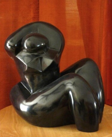 Skulptur mit dem Titel "PERLE NOIRE  Bronze…" von Sonia Mandel, Original-Kunstwerk, Metalle
