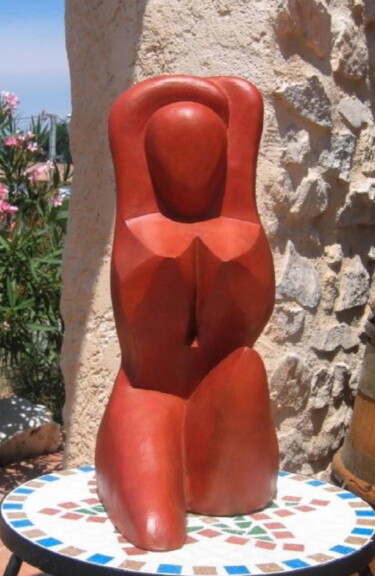 Скульптура под названием "CARIATIDE  Terre cu…" - Sonia Mandel, Подлинное произведение искусства, Терракота