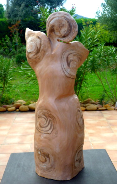 Sculpture titled "REVE EVEILLE  Terre…" by Sonia Mandel, Original Artwork, Terra cotta