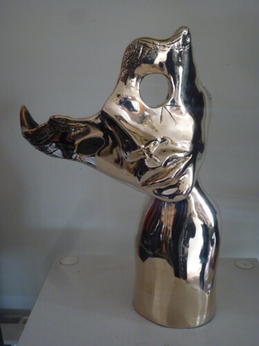 Escultura titulada "AMOUR MASQUE - Bron…" por Sonia Mandel, Obra de arte original