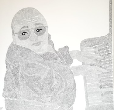 Drawing titled "Michel PETRUCCIANI" by Sonia Michel, Original Artwork, Ink