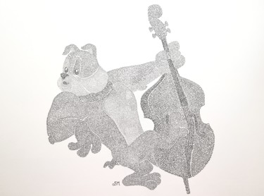 Drawing titled "Spike (Tom et jerry)" by Sonia Michel, Original Artwork, Ink