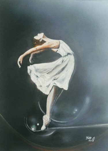 Pittura intitolato "cygne noir" da Sonia Mutti, Opera d'arte originale, Olio
