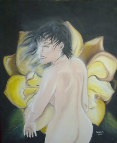 Pittura intitolato "magnolia" da Sonia Mutti, Opera d'arte originale, Olio