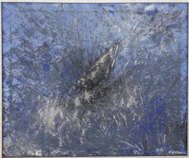 Painting titled "Immerso nel blu" by Sonia Orsini, Original Artwork, Acrylic Mounted on Wood Stretcher frame