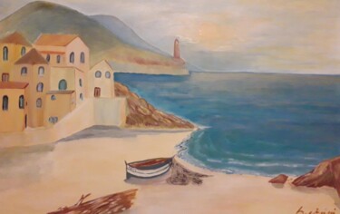 Malerei mit dem Titel "paesaggio marino" von Sonia Orsini, Original-Kunstwerk, Acryl