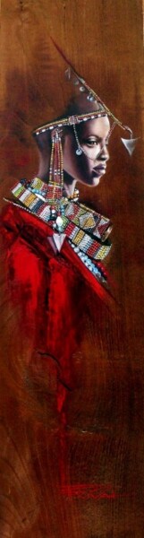 Painting titled "MasaÎ aux bijoux" by Sonia Privat, Original Artwork, Oil