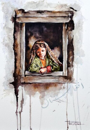 Peinture intitulée "Fenêtre sur l'Orient" par Sonia Privat, Œuvre d'art originale, Huile
