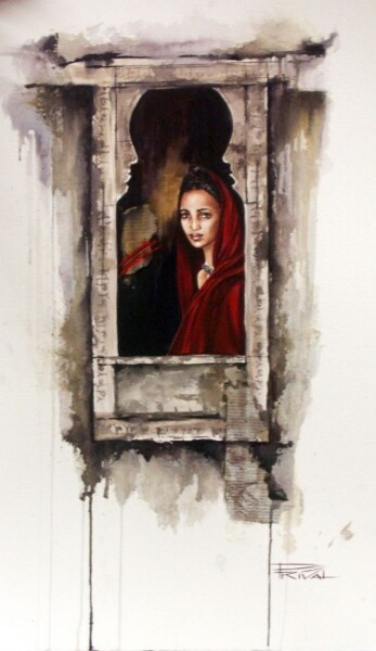 Peinture intitulée "A la fenêtre de mes…" par Sonia Privat, Œuvre d'art originale, Huile