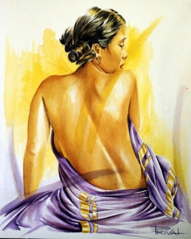Painting titled "Inde 10" by Sonia Privat, Original Artwork