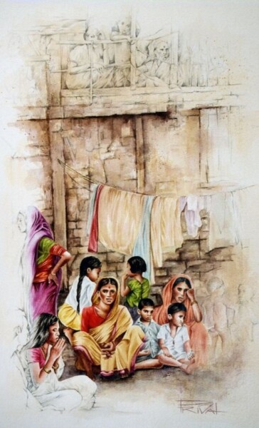 Pintura intitulada "Inde 03" por Sonia Privat, Obras de arte originais
