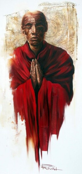 Schilderij getiteld "Tibet 05" door Sonia Privat, Origineel Kunstwerk