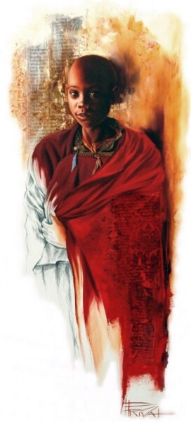 Schilderij getiteld "Tibet 10" door Sonia Privat, Origineel Kunstwerk