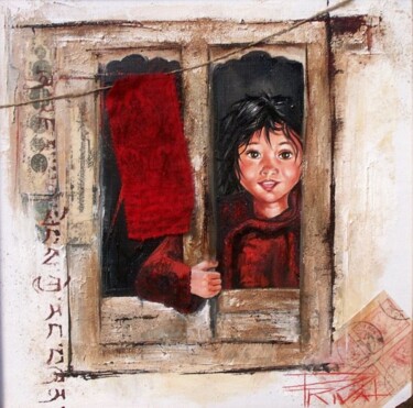 Painting titled "Tibet 31" by Sonia Privat, Original Artwork