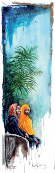 Peinture intitulée "Regards, Stone Town…" par Sonia Privat, Œuvre d'art originale