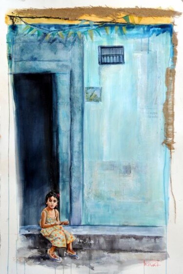 Картина под названием "Petite fée indienne…" - Sonia Privat, Подлинное произведение искусства