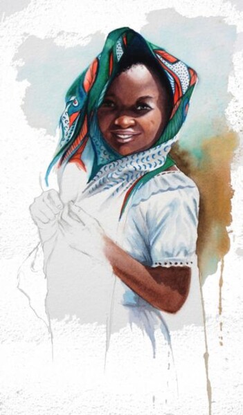 Painting titled "Sourire de Zanzibar…" by Sonia Privat, Original Artwork