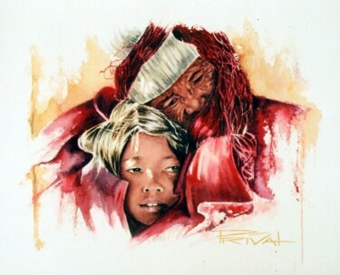 Schilderij getiteld "Tibet" door Sonia Privat, Origineel Kunstwerk