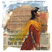 Painting titled "Hawa Mahal" by Sonia Privat, Original Artwork, Oil