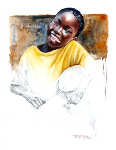 Painting titled "Dakar" by Sonia Privat, Original Artwork