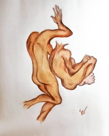 Painting titled "L'homme vient de la…" by Sonia Verin, Original Artwork, Pastel