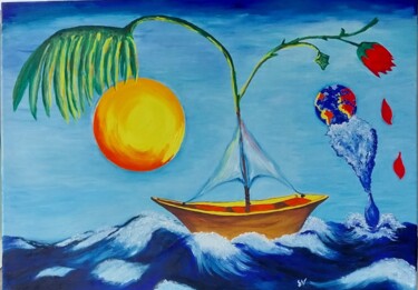 Malerei mit dem Titel "Souriez" von Sonia Verin, Original-Kunstwerk, Öl