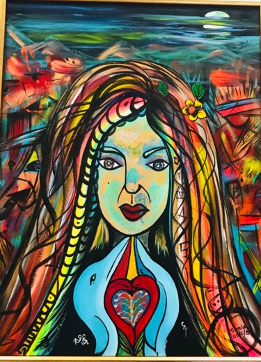Painting titled "Tolérance" by Sonia Weber (Sonia la Cubana), Original Artwork, Acrylic Mounted on Wood Stretcher frame