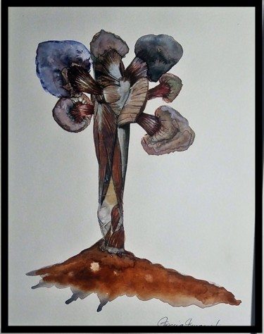 Pintura intitulada ""Ipé fungi florido"" por Sonia Burgareli, Obras de arte originais