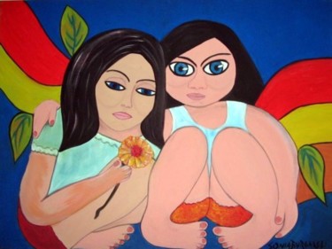 Painting titled ""As amigas"" by Sonia Burgareli, Original Artwork, Other