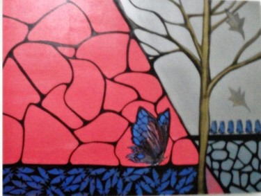 Pintura intitulada ""Farfalles Azuis"" por Sonia Burgareli, Obras de arte originais, Óleo