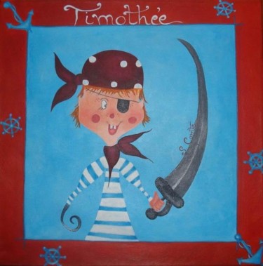 Peinture intitulée "Pirate" par Sonia Comte, Œuvre d'art originale