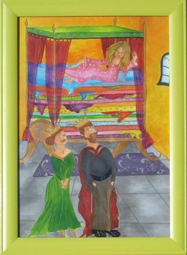 Peinture intitulée "La princesse au pet…" par Sonia Comte, Œuvre d'art originale