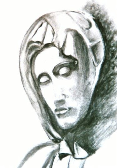 Dessin intitulée " La sainte Vierge" par Sonia Goutte, Œuvre d'art originale