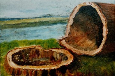 Peinture intitulée "L'arbre assassiné" par Sonia Goutte, Œuvre d'art originale