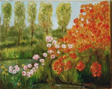 Peinture intitulée " Jardin de Giverny" par Sonia Goutte, Œuvre d'art originale