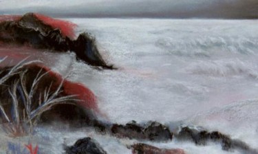 Peinture intitulée "Rouge et noir" par Sonia Goutte, Œuvre d'art originale