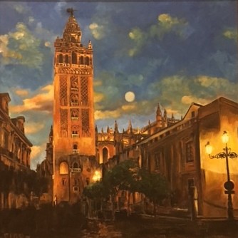 Pittura intitolato "Noche sevillana" da Pino, Opera d'arte originale, Olio