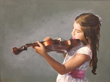 Pintura titulada "Violinista" por Pino, Obra de arte original, Oleo