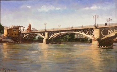 Pintura titulada "Puente de Triana" por Pino, Obra de arte original, Oleo