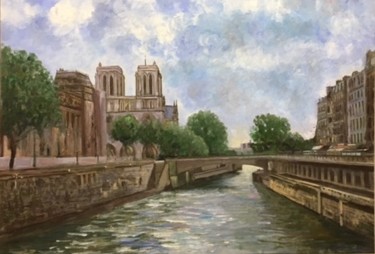 Pittura intitolato "Notre Dame" da Pino, Opera d'arte originale, Olio