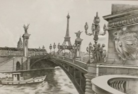Pintura titulada "Puente Alejandro II…" por Pino, Obra de arte original, Otro