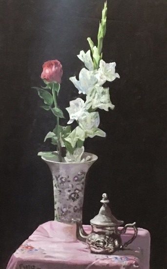 Pintura titulada "Flores" por Pino, Obra de arte original, Oleo