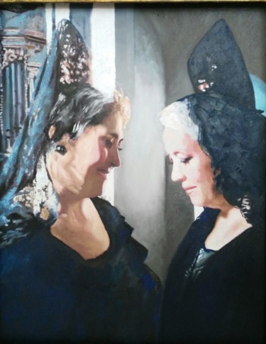 Pintura titulada "Hermanas Reyes y Ca…" por Pino, Obra de arte original, Oleo
