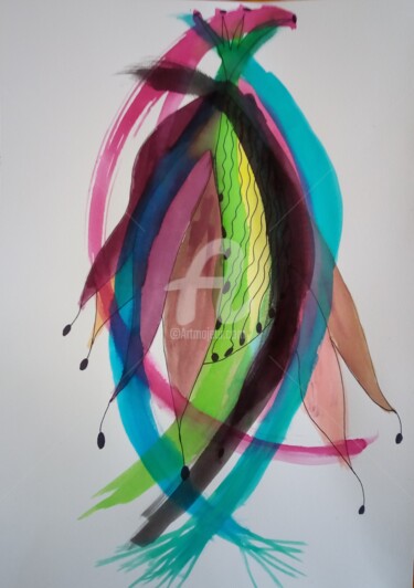 Peinture intitulée "Tuft" par Sónia Marcos, Œuvre d'art originale, Aquarelle