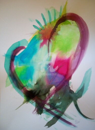 Peinture intitulée "Hearth path" par Sónia Marcos, Œuvre d'art originale, Aquarelle