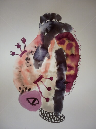 Peinture intitulée "Upside down story 2" par Sónia Marcos, Œuvre d'art originale, Aquarelle