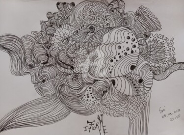 Drawing titled "Info(r)me picture" by Sónia Marcos, Original Artwork, Gel pen