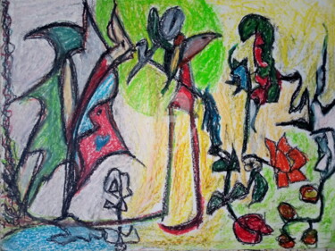 Disegno intitolato "A Destruição do Jar…" da Sónia Marcos, Opera d'arte originale, Pastello