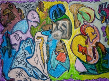 Disegno intitolato "A Destruição da Fam…" da Sónia Marcos, Opera d'arte originale, Pastello
