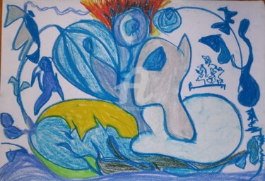 Desenho intitulada "The Sea´s Pi(n)g-P(…" por Sónia Marcos, Obras de arte originais, Pastel